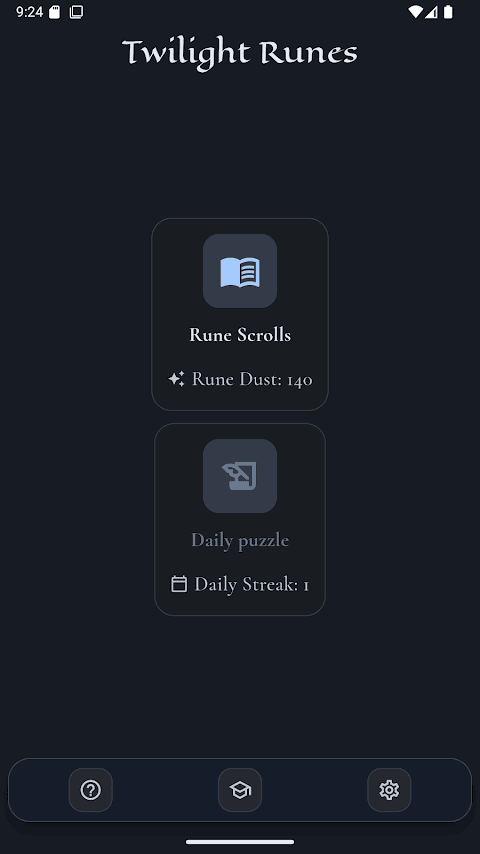 Twilight Runes — cryptogram puzzle on a spell scroll