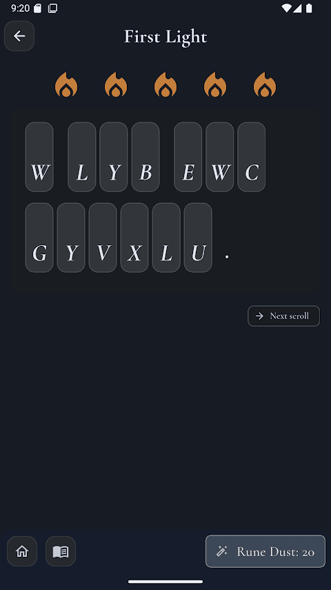 Twilight Runes — letter decoding keyboard